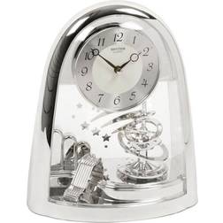 Rhythm Silver Astrological Mantel with Pendulum Table Clock