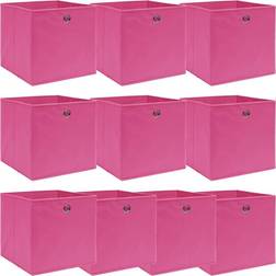 vidaXL 10 pcs Pink 32x32x32 cm Fabric Pink Storage Box