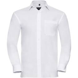Russell Mens Long Sleeve Pure Cotton Work Shirt (3XL) (White)