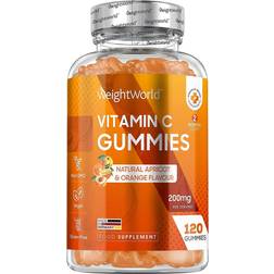 WeightWorld Vitamin C Gummies 200mg 120 Gummies Natural Apricot & Orange Flavour
