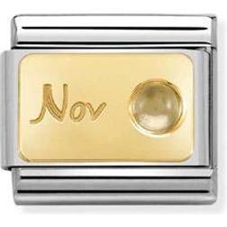 Nomination November Birthstone Charm - Gold/Silver/Citrine
