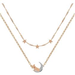 Radley 18ct Rose Plated Moon and Star Necklace
