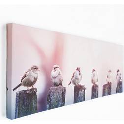 for the Home Birds Canvas Wall 100x40cm Framed Art