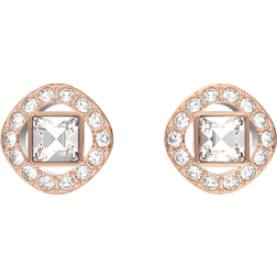 Swarovski Angelic Square Cut Stud Earrings - Rose Gold/Transparent