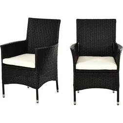 OutSunny 2PC Rattan Dining Set Coffee