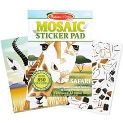 Melissa & Doug Mosaic Stickers Safari Animals Activity Pad Sticker Book 3 Gift for Boy or Girl