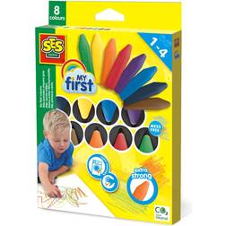 SES Creative 14488 Children's My First Crayons, 8 Coloured Crayons, 1 to 4 Years