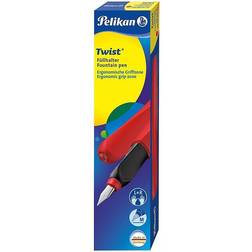 Pelikan 814799 Twist Nib Fountain Pen, M Fiery Red, Includes 1 Cartridge, Pack of 1