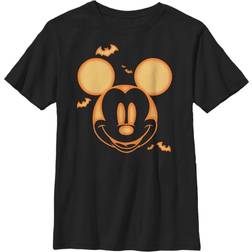 Fifth Sun Boy's Mickey & Friends Halloween Pumpkin Face Graphic T-shirt - Black
