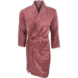 Universal Textiles Mens Lightweight Traditional Patterned Satin Robe/Dressing Gown (XL Chest: 44inch) (Navy)