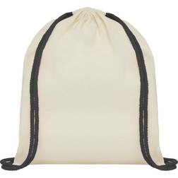 Bullet Oregon Cotton Drawstring Bag (One Size) (Natural/Solid Black)