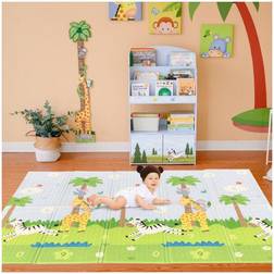 Teamson Kids Safari Animal And Garden Insects Baby Crawling Play Mat Blue/White