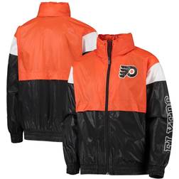 Outerstuff Youth Orange/Black Philadelphia Flyers Goal Line Full-Zip Hoodie Windbreaker Jacket