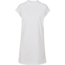 Build Your Brand Turtle Extended Shoulder Dress - White