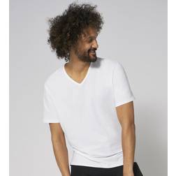 Sloggi Men's Go Shirt V-Neck Regular Fit Underwear, White