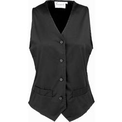 Premier Womens/Ladies Hospitality Waistcoat Catering Barwear (Black)