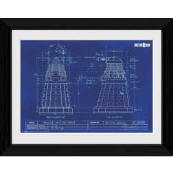 GB Eye Doctor Who Dalek Blueprint Framed Collector Print Framed Art