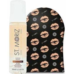 St. Moriz 2 Count (Pack of 1),brown GET THE BODY Boxed Gift Set Contains Clear Tanning Mousse MEDIUM DARK St Mitt 200ml