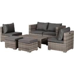 OutSunny Outdoor Patio Furniture Set Wicker Rattan Sofa Outdoor Lounge Set