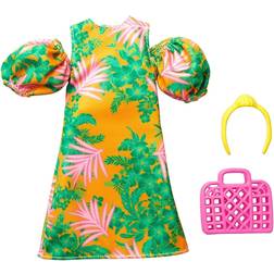 Mattel Barbie Complete Look Orange Tropical Dress Fashion Pack