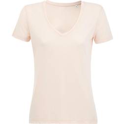 Sols Motion V Neck T-shirt - Creamy Pink