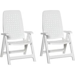 OutSunny Folding Chair Set White 695 x 1,020 mm