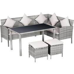 OutSunny 860-093V70 Patio Dining Set, 1 Table incl. 1 Sofas