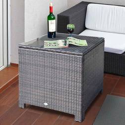 OutSunny Side Table Wicker Brown Outdoor Side Table