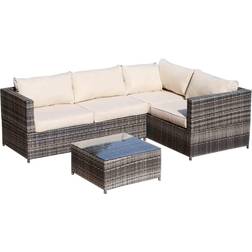 OutSunny 860-068 Outdoor Lounge Set, 1 Table incl. 4 Sofas