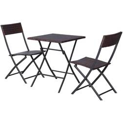 OutSunny 2-Seater Rattan Bistro Bistro Set, 1 Table incl. 2 Chairs