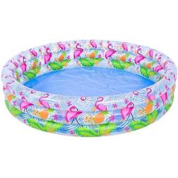 Jilong Kids Small Fun Flamingo Inflatable Three Ring Paddling Water Swimming Play Pool