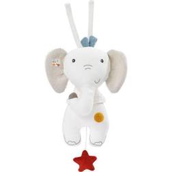 Fehn 056013 Musical Box Elephant FehnNATUR Cuddly Toy & Sleep Aid Made of Certified Organic Cotton (Organic Cultivation) Filled with PLA Fibres Melody "Träumerei" Soothes Babies & Toddlers