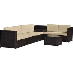 OutSunny 8 Pcs Rattan Sofa Furniture Set Outdoor Lounge Set