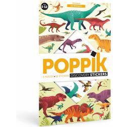 POPPIK,one Size,Multicoloured,DIS005 Discovery Sticker Kit Dinosaurs for Ages 5 and Above. Fun, Educational Poster Kit for Kids