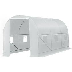 OutSunny Walk-in Polytunnel Greenhouse 15x7ft Stainless steel Plastic