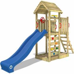 Wickey Wooden Climbing Frame Joy Flyer with Blue Slide