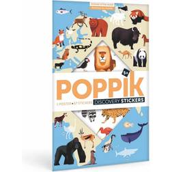 Poppik Discovery Sticker Kit Animals of The World for Ages 5 and Above. Fun, Educational Poster Kit for Kids
