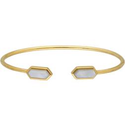 Gemondo Geometric Mother of Pearl Open Bangle in Plated