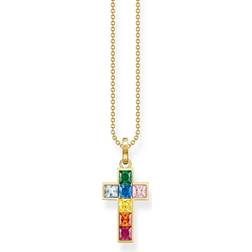 Thomas Sabo Glam & Soul Cross Necklace - Gold/Multicolour