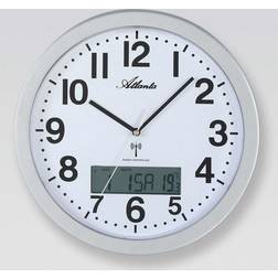 Atlanta Analogue Digital Wall Clock, Silver 4380-19 Wall Clock