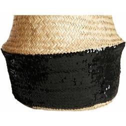Premier Housewares Seagrass Natural Top Small, black Basket