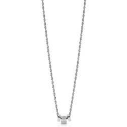 Guess Love Knot Disc Pendant Necklace - Silver/Transperent
