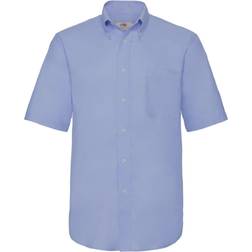 Fruit of the Loom Short Sleeve Poplin Shirt - Oxford Blue