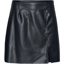 Noisy May Clara Penny PU Highwaist Slit Skirt