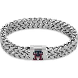 Tommy Hilfiger Monogram Two Row Bracelet -Silver/Red/Blue