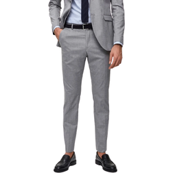 Selected Slim Fit Habit Trousers - Light Grey