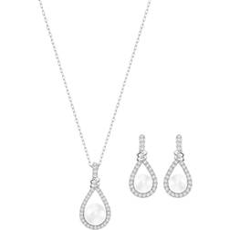 Swarovski Adornment Enlace Set - Silver/Pearl/Transparent