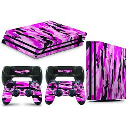 giZmoZ n gadgetZ PS4 Pro Console Skin Decal Sticker + 2 Controller Skins - Pink Camo