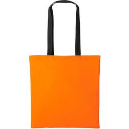 Nutshell Varsity Shopper Long Handle Tote Bag - Orange/Black