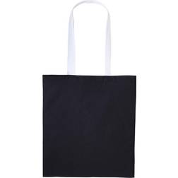 Nutshell Varsity Shopper Long Handle Tote Bag - Black/White